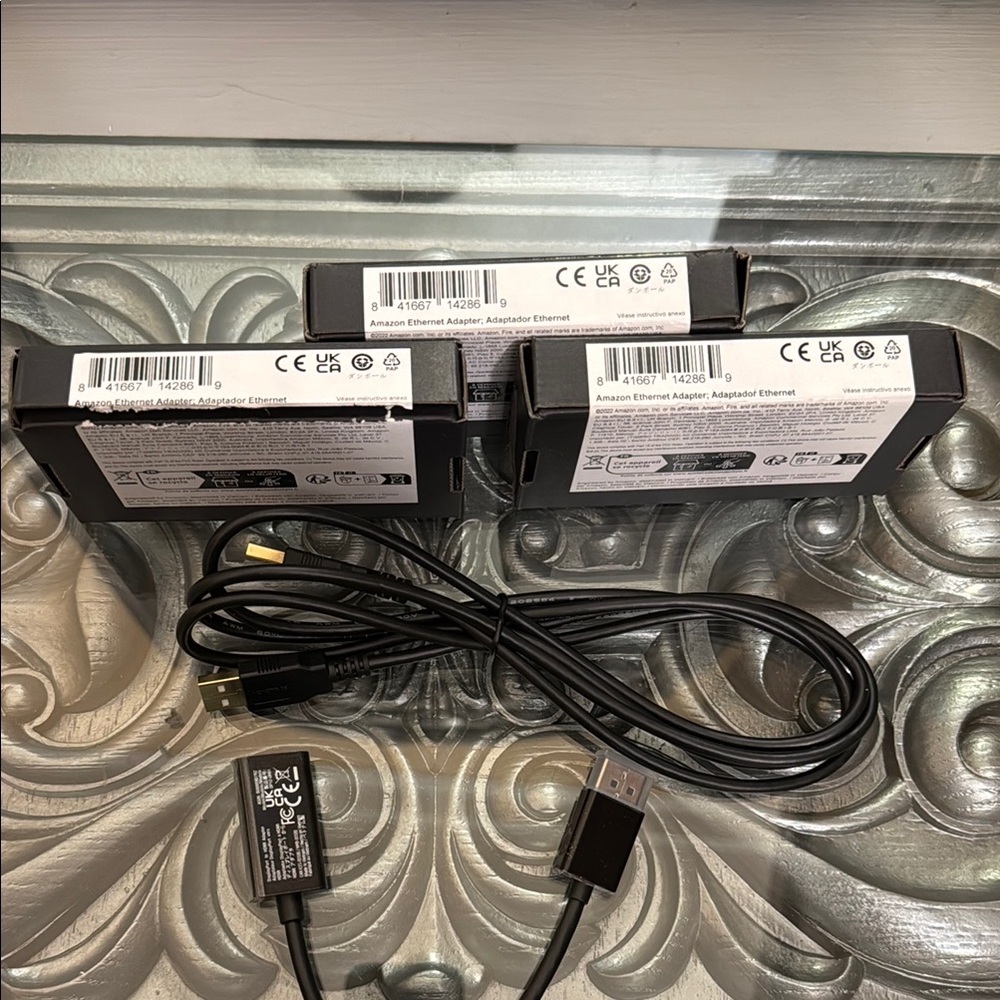 Lot of 3 Amazon Ethernet Adapters with USB Cable things